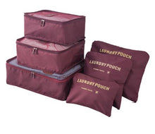 Load image into Gallery viewer, IUX Nylon Packing Cube Travel Bag System Durable 6 Pieces Set Large Capacity Of Bags Unisex Clothing Sorting Organize Wholesale